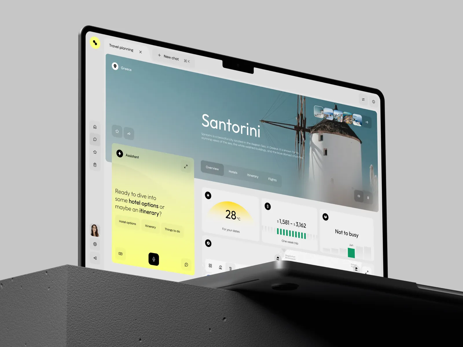 Product interface mockup