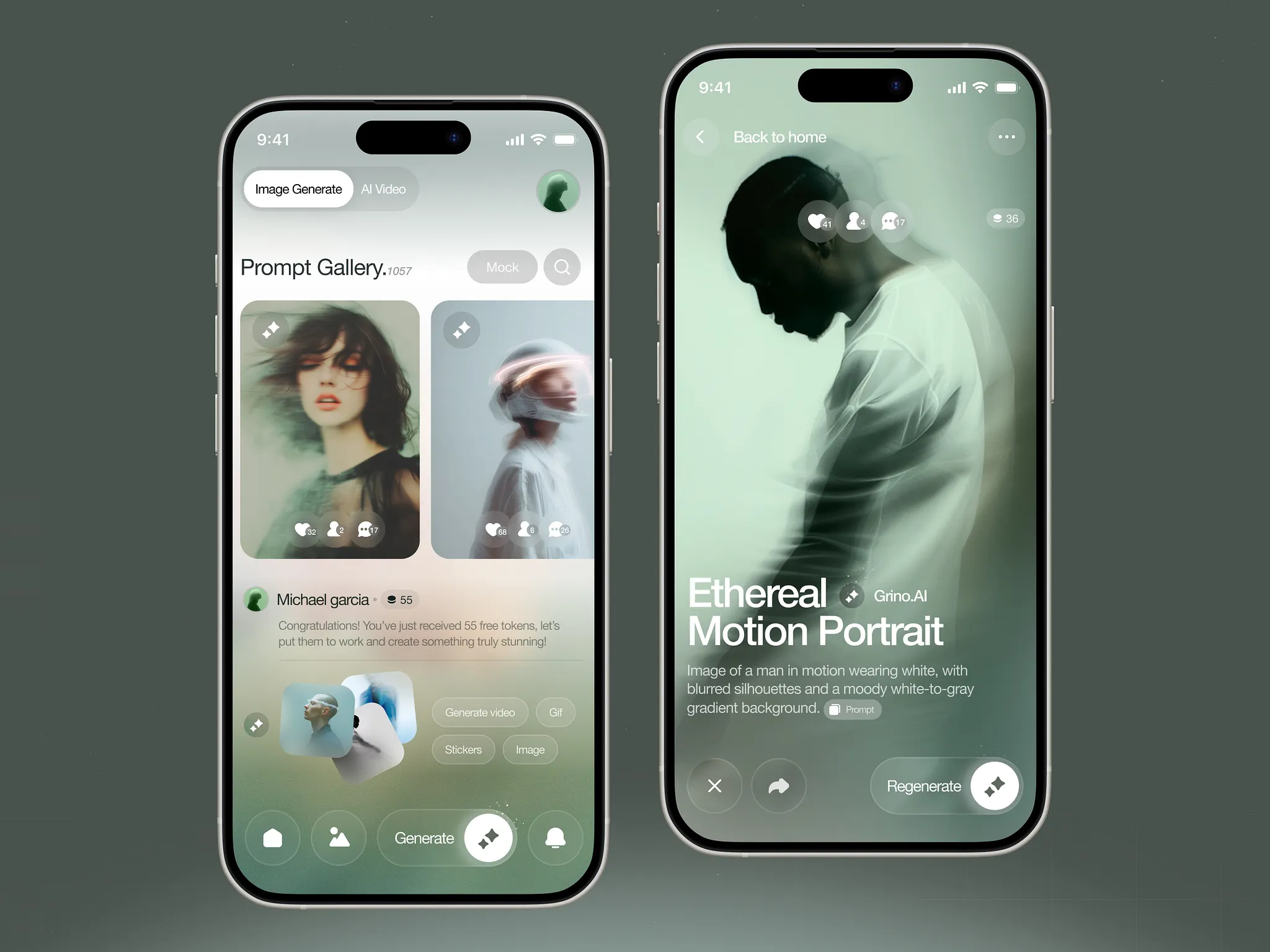 Product interface mockup
